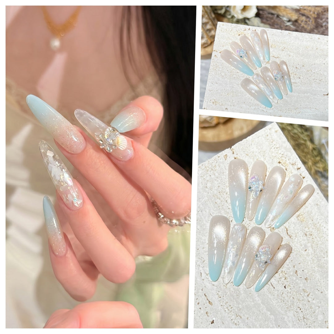 Artistic Stiletto Press-On Nail Set with Charming Patterns Kalsten