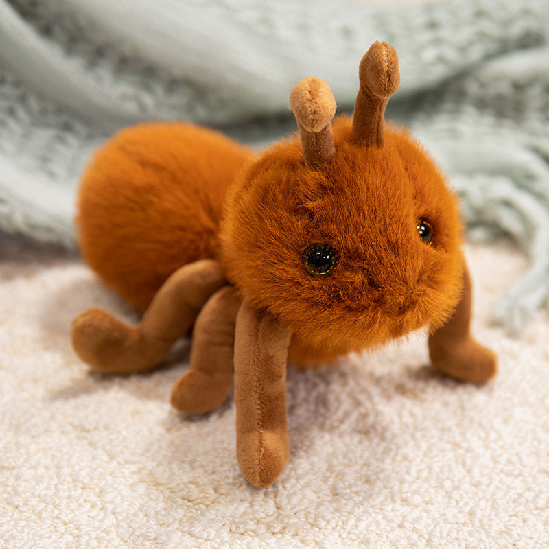 Plush Ant-Inspired Cuddle Toy with Multiple Velvety Legs and Soft Faux-Fur Kalsten