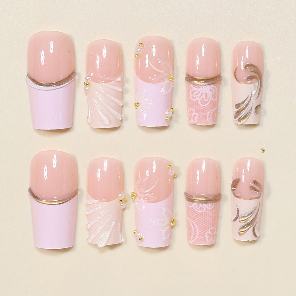 Elegant Decorative Press-On Nail Tips Kalsten