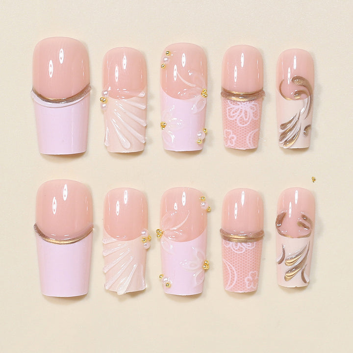 Elegant Decorative Press-On Nail Tips Kalsten
