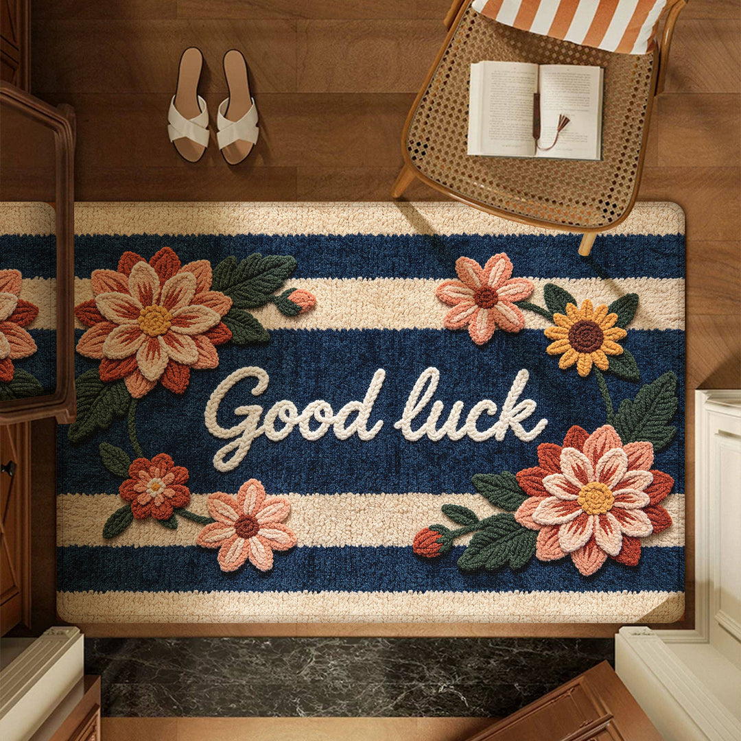 Floral Motivational Entry Mat