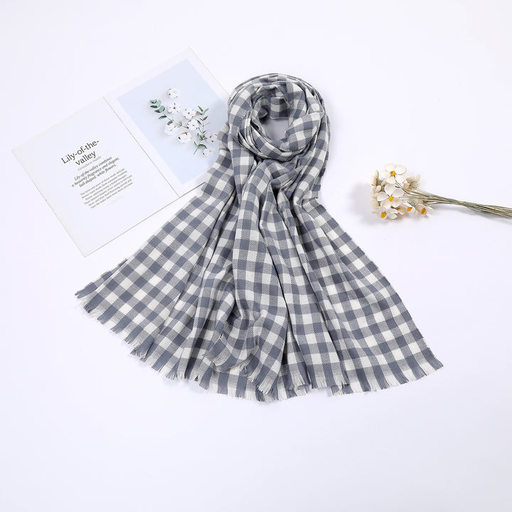 Ladies comfortable check scarf Kalsten