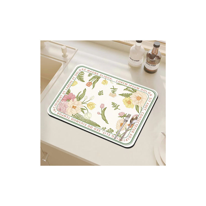 Floral Decorative Kitchen Mat Kalsten