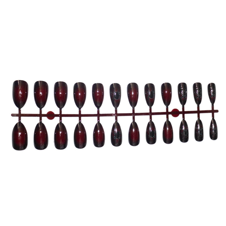 Spider-Themed Gothic Nail Art Design