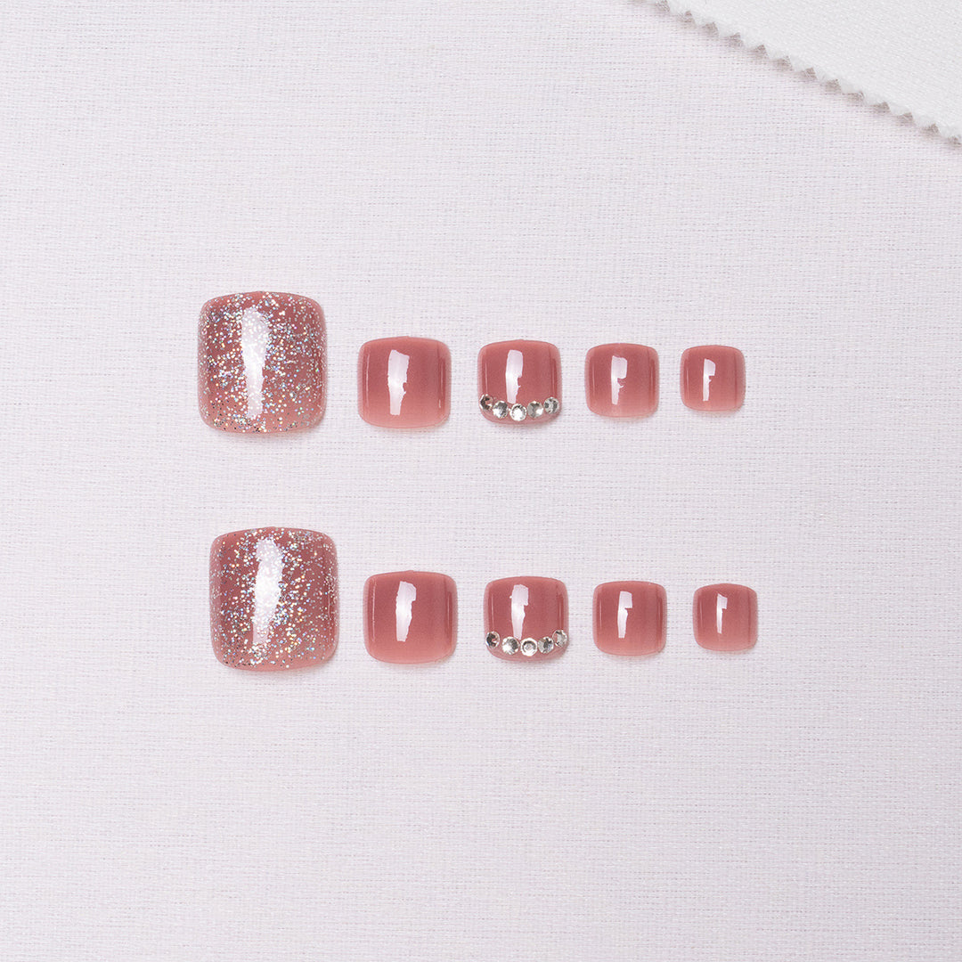 Decorative Glittery Pedicure Nail Art