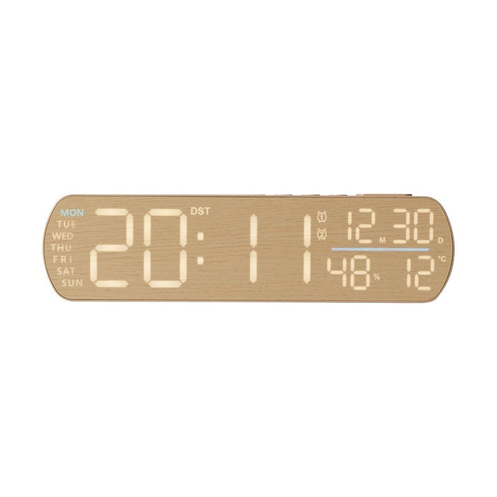 Digital alarm clock with wood look and temperature display Kalsten