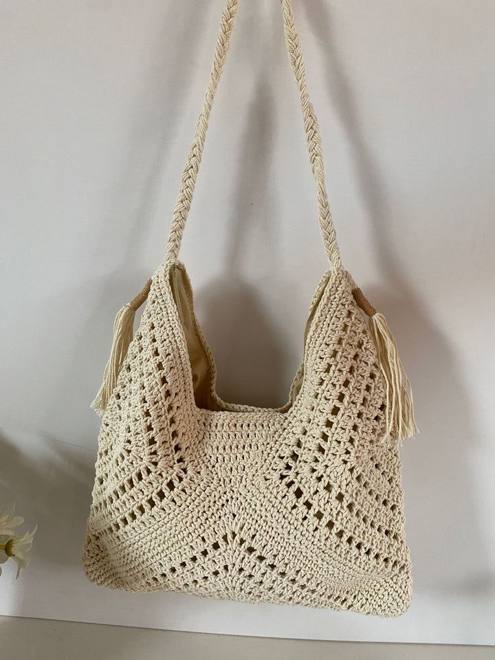 Hand-knotted beach bag with tassels Kalsten