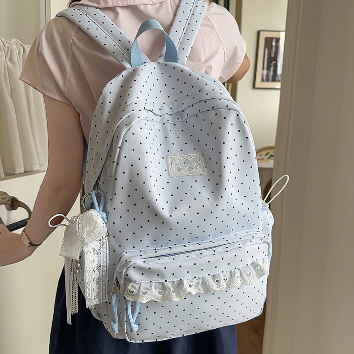 Charming Polka Dot Patterned Backpack Kalsten