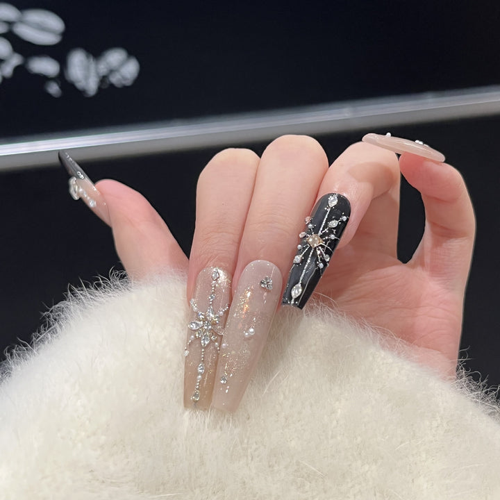 Elegant Butterfly-Inspired Press-On Nail Art Set Kalsten