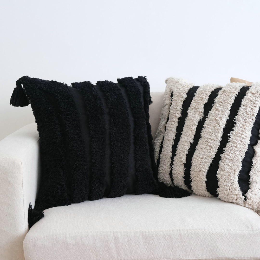Textured Fringe Accent Cushion for Home Decor