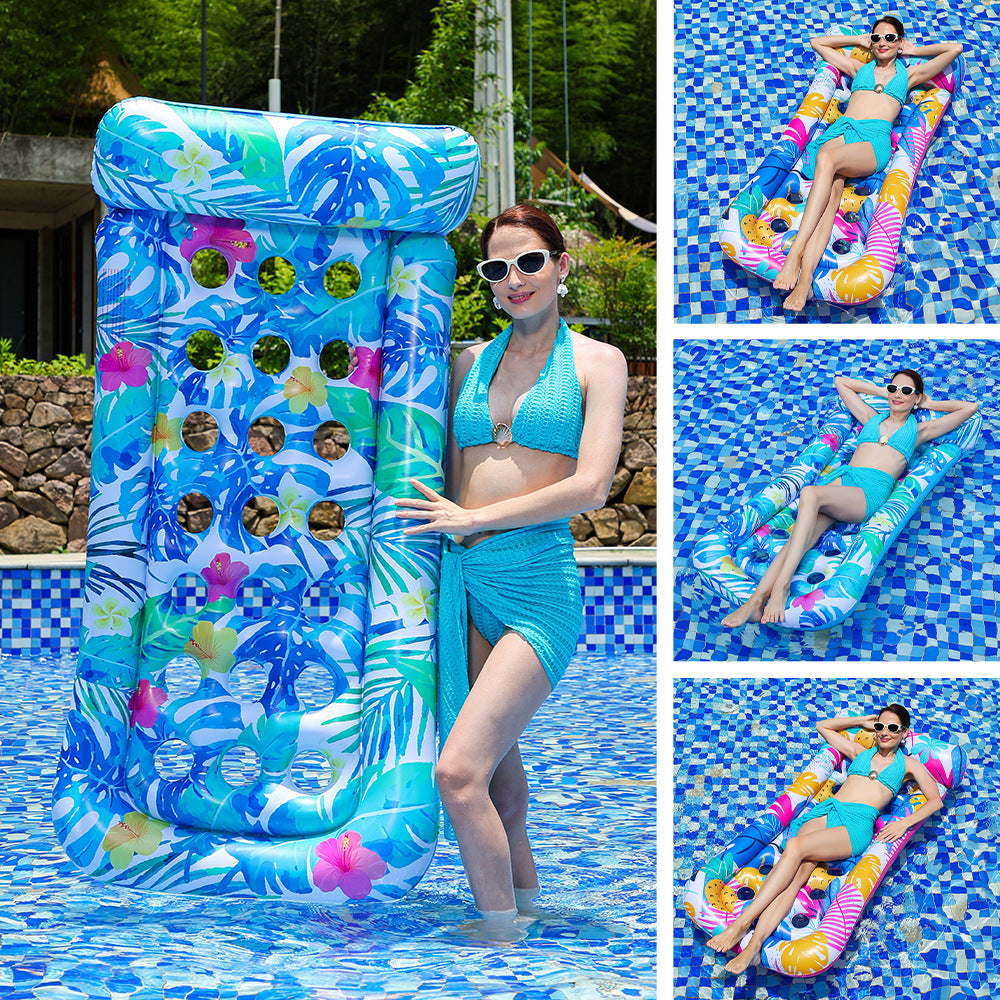 Women's Inflatable Swimming Lounge with Floral Design Kalsten