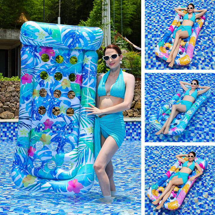 Women's Inflatable Swimming Lounge with Floral Design Kalsten