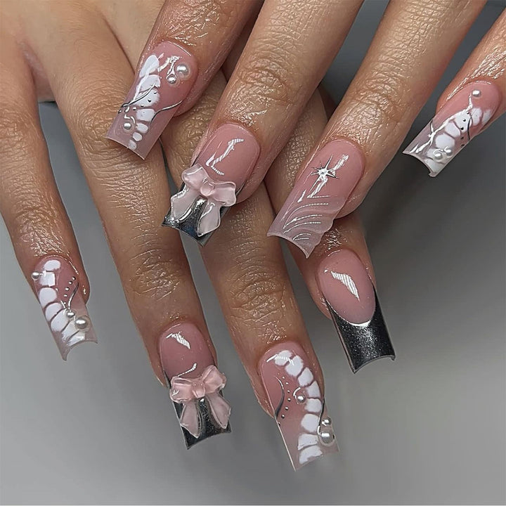 Glamorous artificial nails with elegant decorations Kalsten
