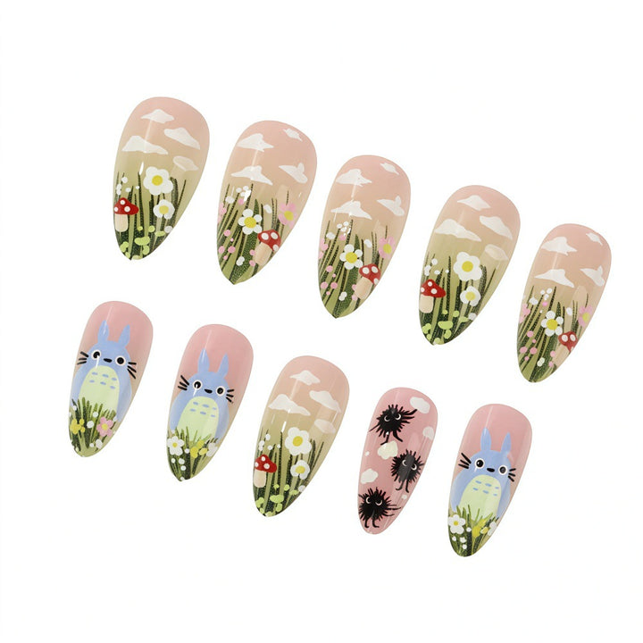 Fantasy animal and flower motifs artificial nails Kalsten