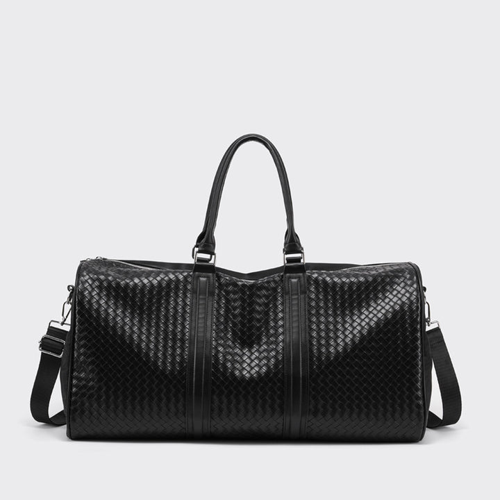 Premium Woven Leather Weekend Duffel Bag Kalsten