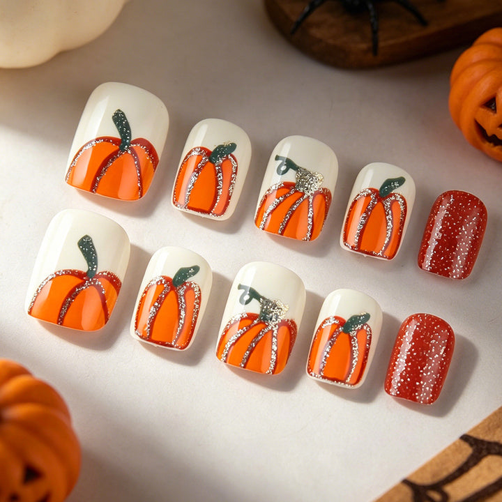 Pumpkin-Themed Nail Art Set Kalsten