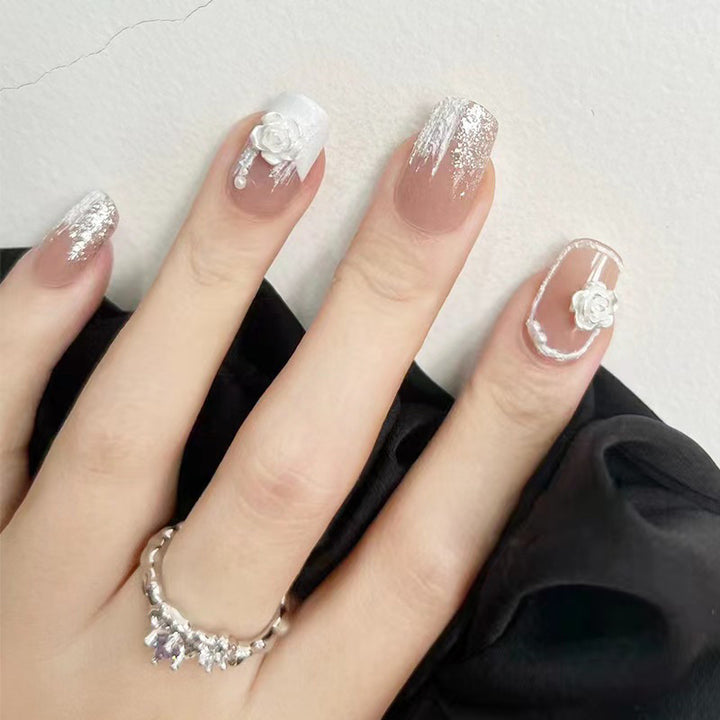 Stylish heart and ombre design artificial nails Kalsten