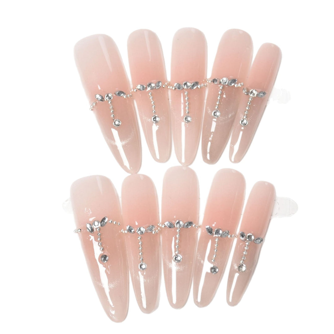 Elegant Rhinestone-Accented Press-On Nails Kalsten
