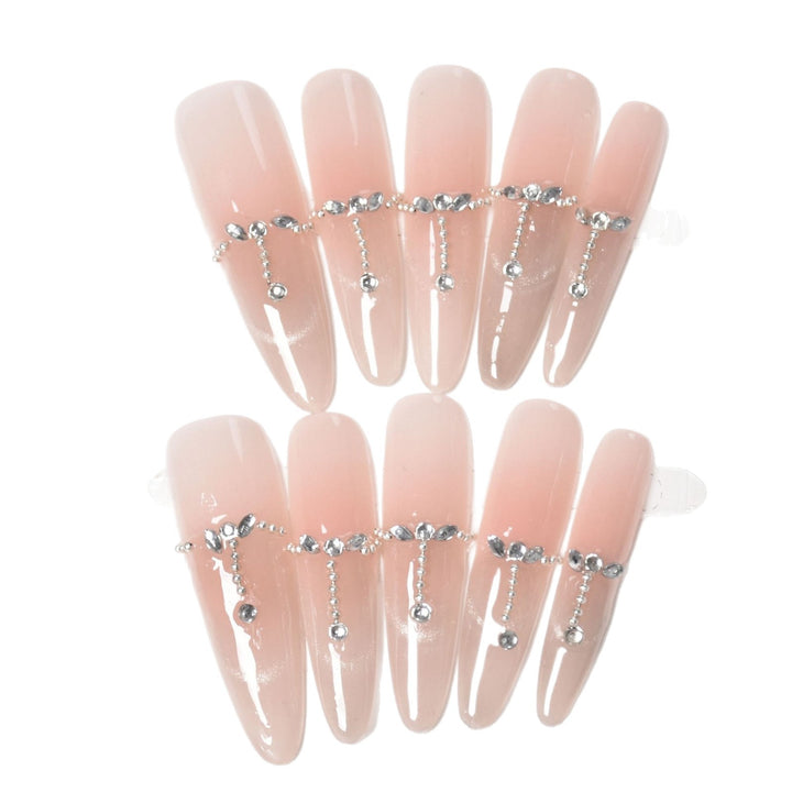 Elegant Rhinestone-Accented Press-On Nails Kalsten