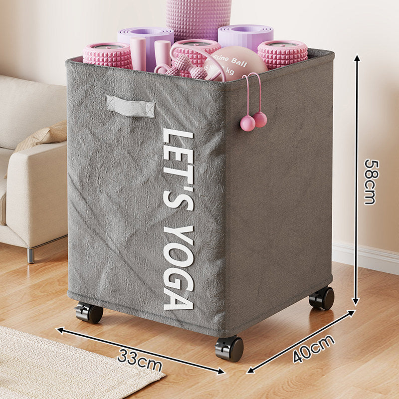 Rolling Double-Compartment Sports Equipment Storage Hamper Organizer