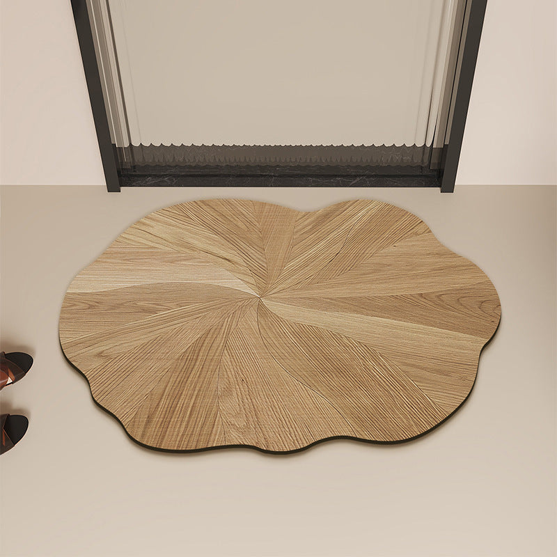 Flower Motif Bamboo Fiber Bath Mat