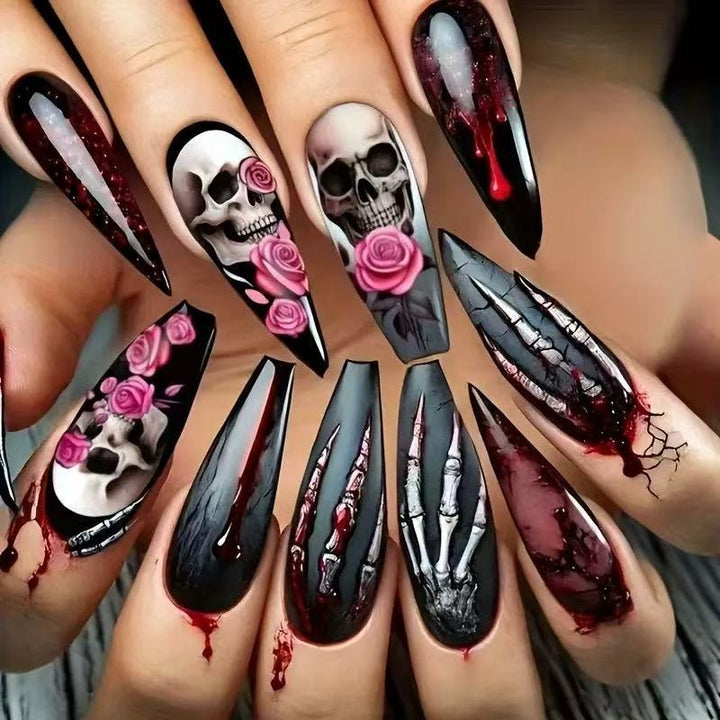 Artificial nail set with spooky Halloween motifs Kalsten