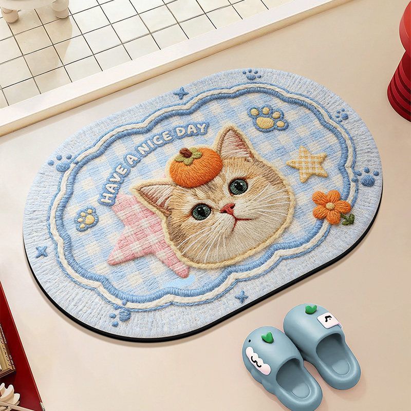 Cat-Themed Bathroom Mat