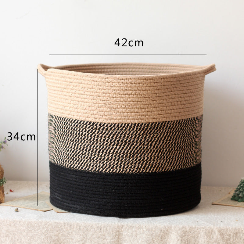 Stylish storage bucket made of woven natural material Kalsten