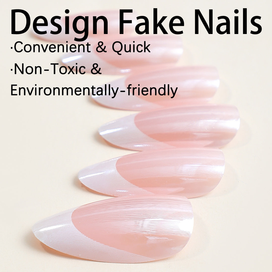 Artificial nail model with elegant French design Kalsten