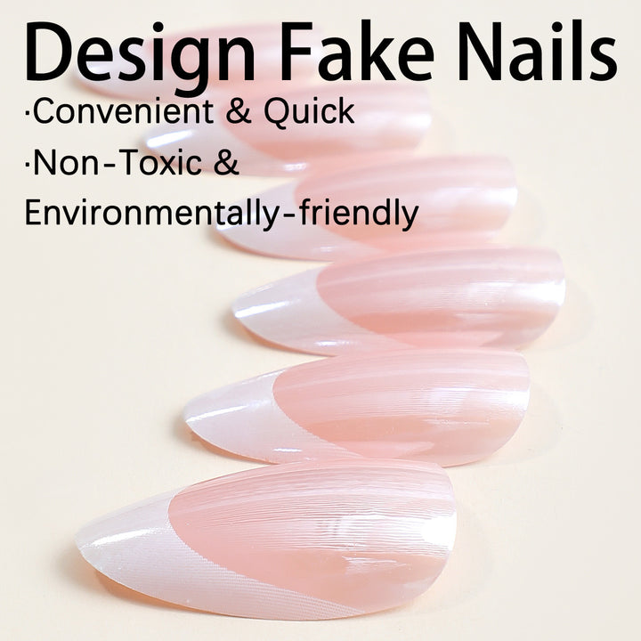 Artificial nail model with elegant French design Kalsten
