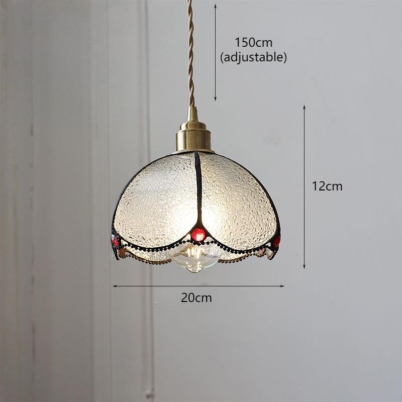 Adjustable Vintage Glass Pendant Light