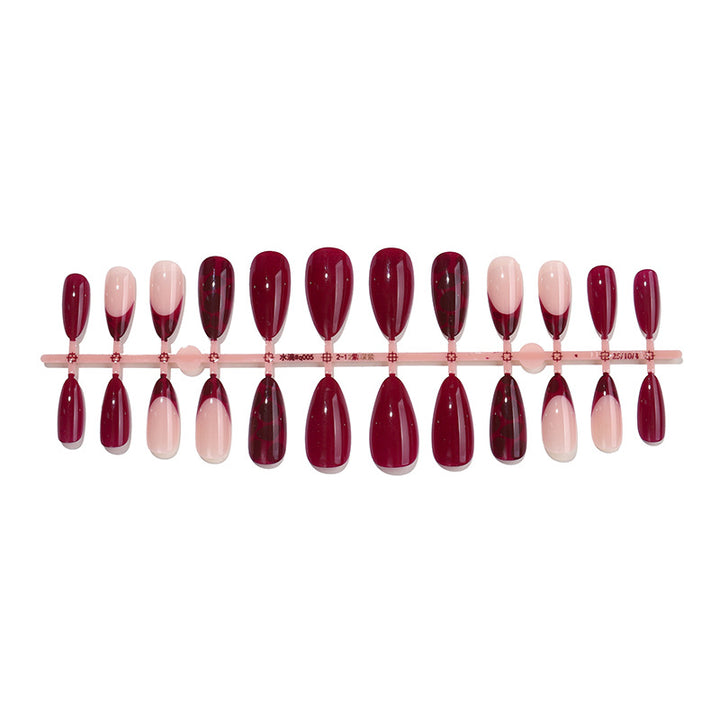 Stylish Press-On Nail Set with Geometric and Gradient Designs Kalsten