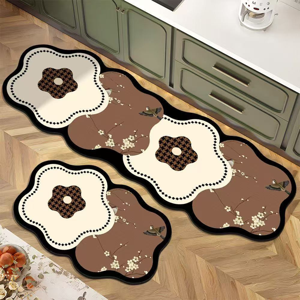 Decorative Floral Kitchen Mat