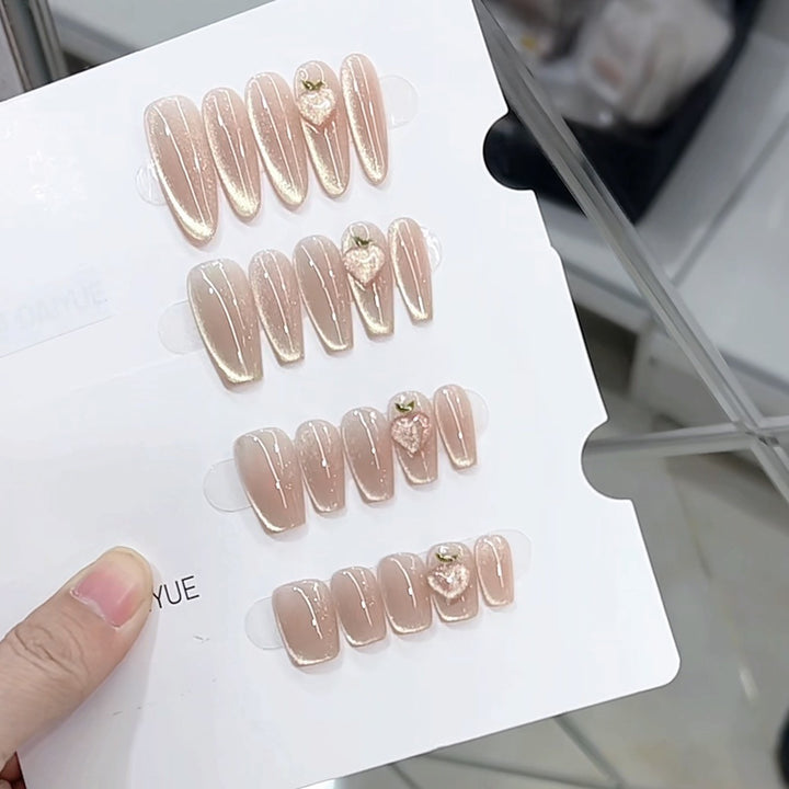 Heart-Embellished Press-On Nails Kalsten