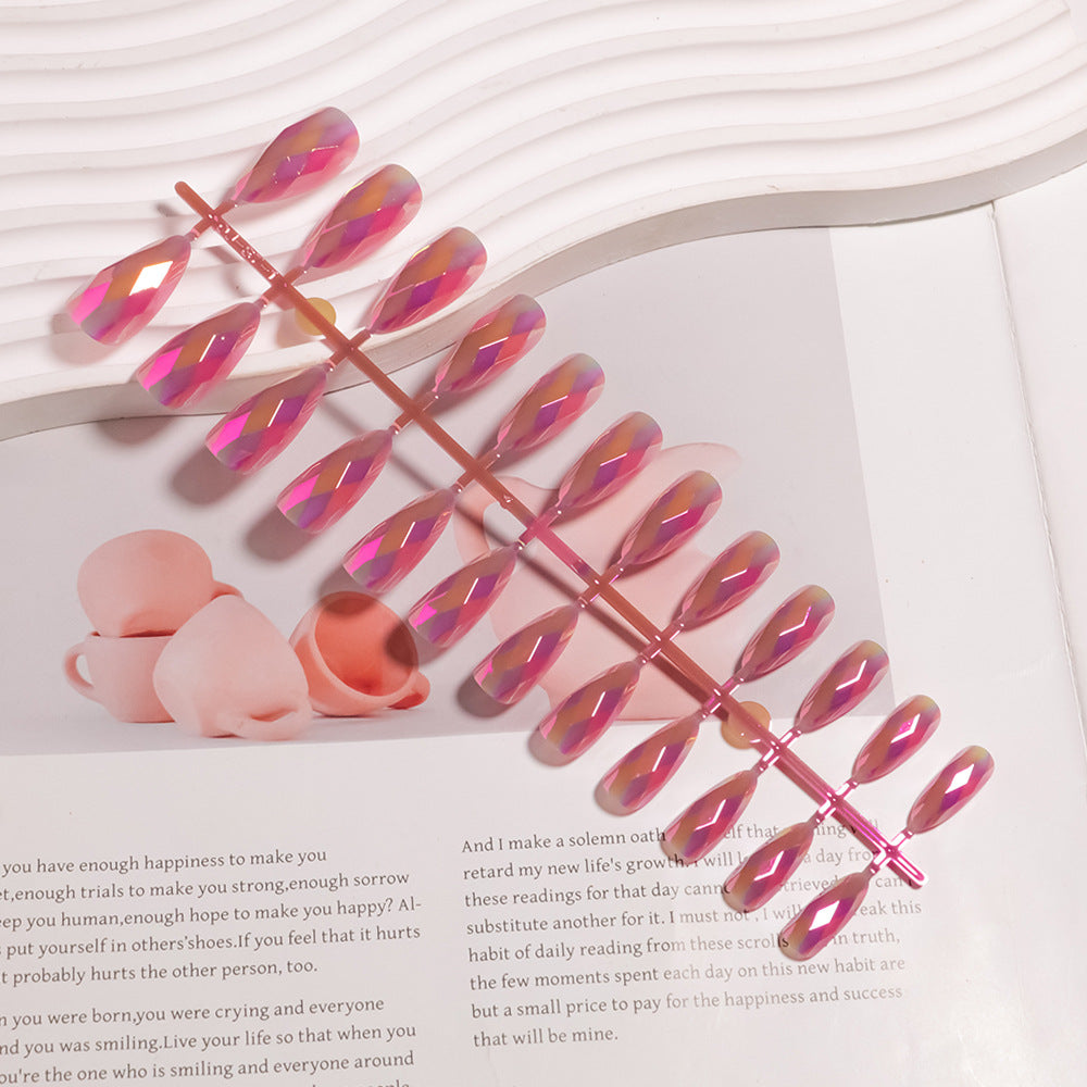 Artistic Press-On Nail Set with Geometric Design Kalsten