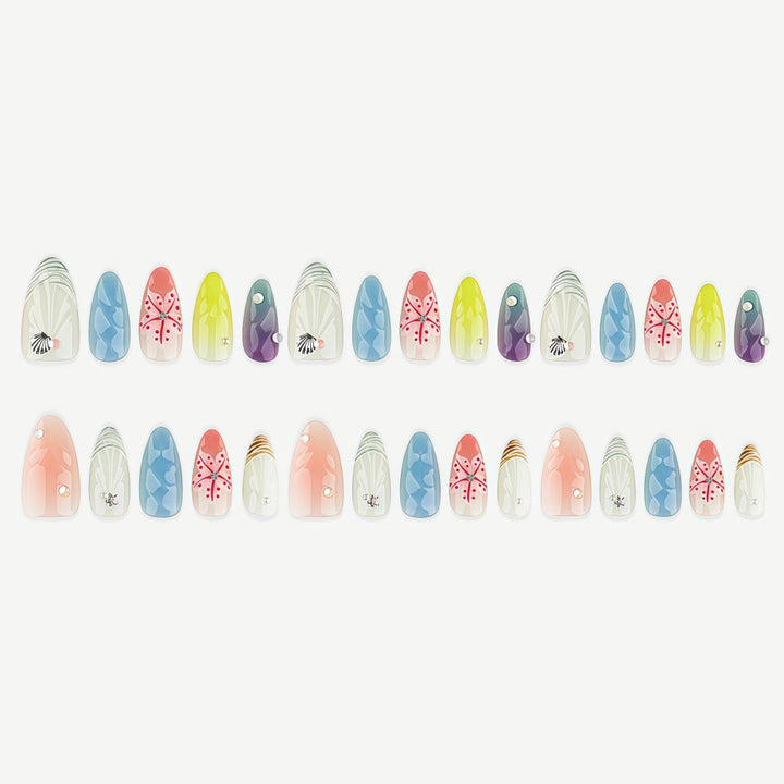 Artificial Nail Set with Floral 3D Design Kalsten