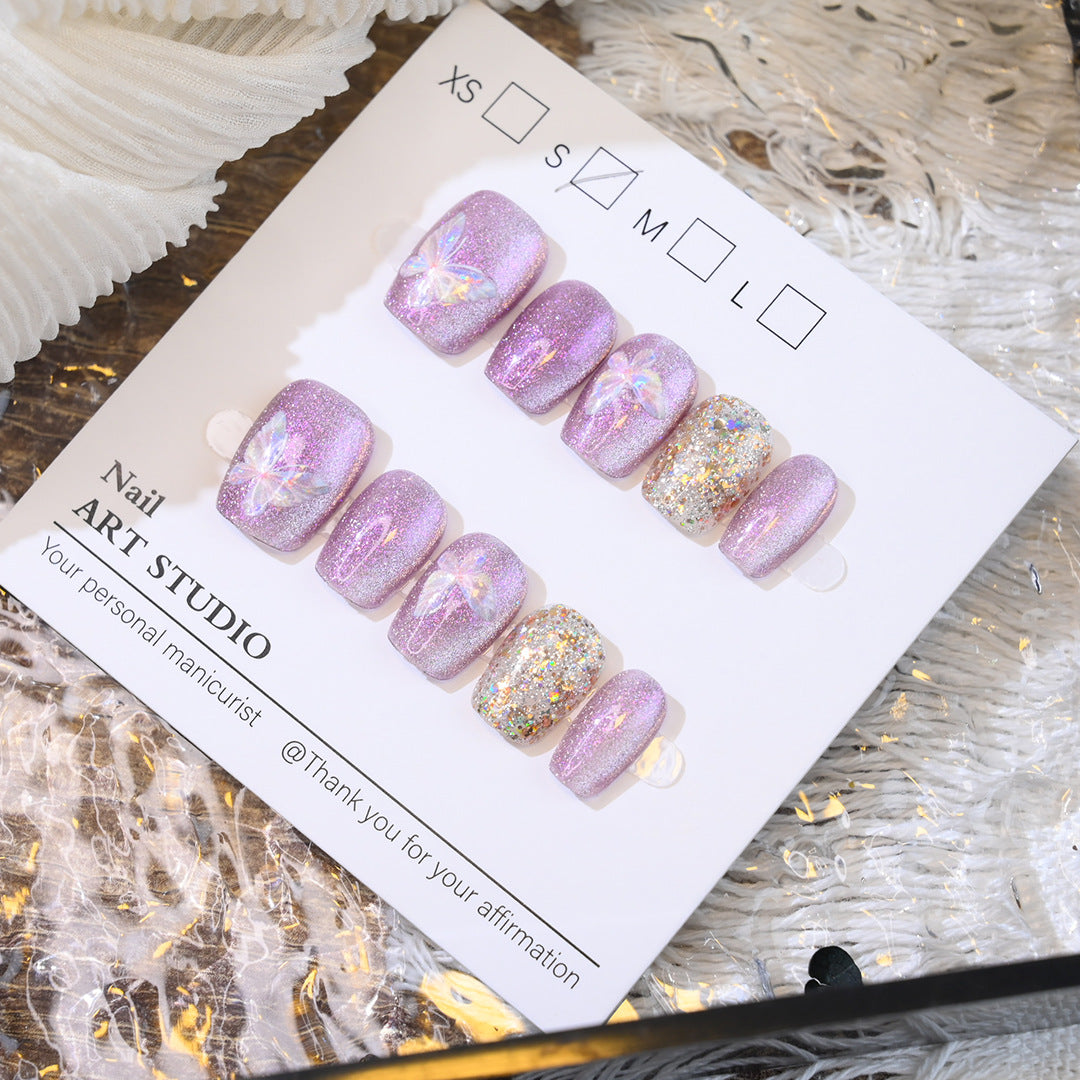 Glitter Butterfly Press-On Nail Set Kalsten
