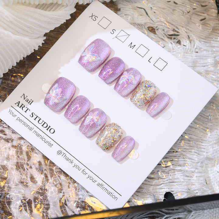 Glitter Butterfly Press-On Nail Set Kalsten