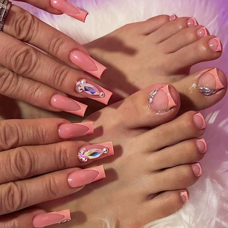 Artificial nail set with luxurious glitter accent Kalsten