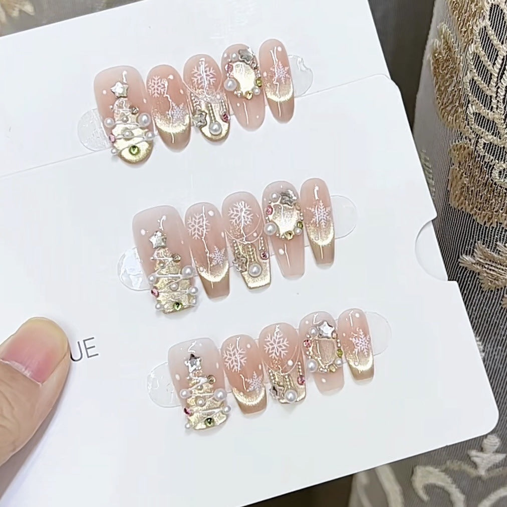 Festive Holiday-Themed Press-On Nails Set Kalsten