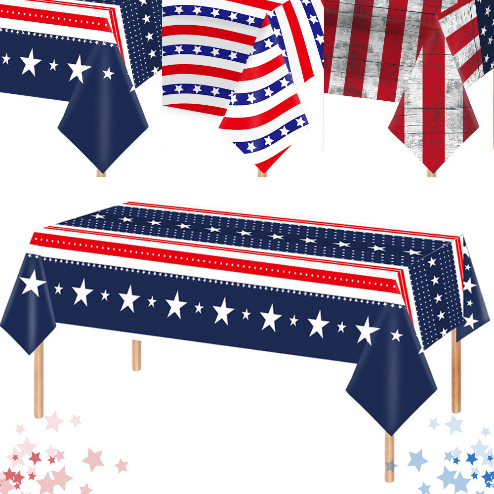 Unisex nan waterproof polyester tablecloth in vintage star stripe design Kalsten