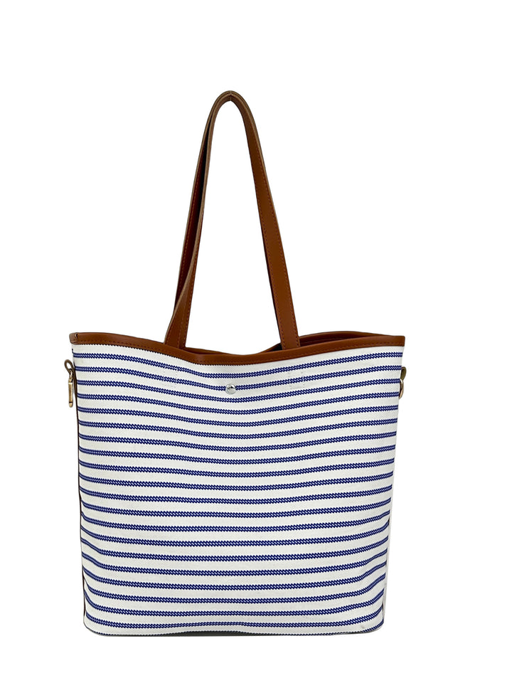 WoStriped Canvas Beach Tote Bag Kalsten