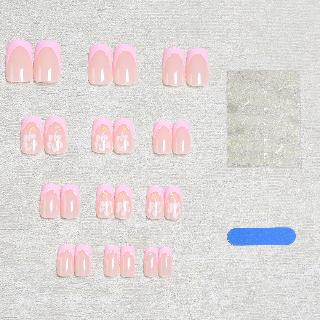Artificial nails with floral designs and elegant shape Kalsten