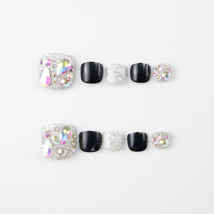 Decorative Press-On Toenails Set