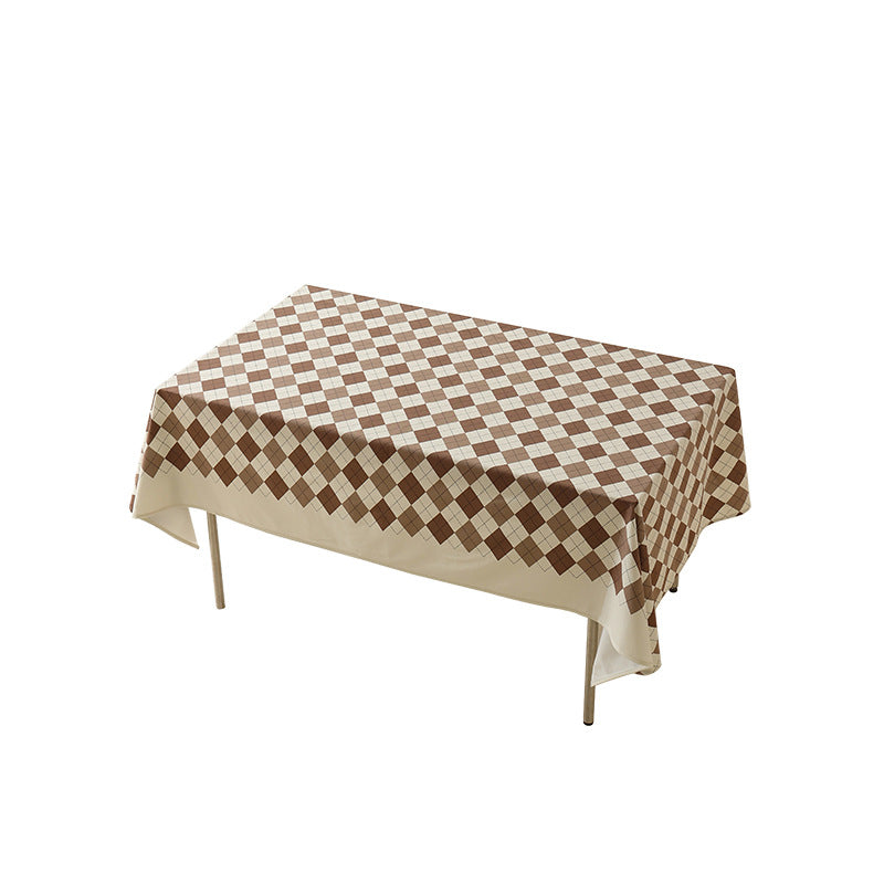 Diamond tablecloth made of easy-care cotton-polyester blend with decorative checkered pattern Kalsten