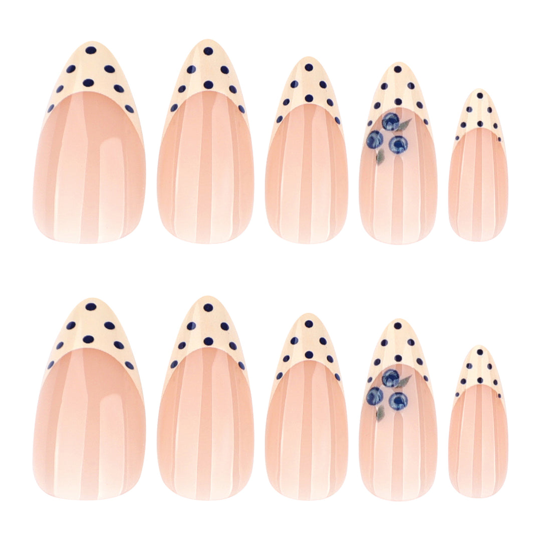Artful Nail Extensions with Delicate Flower and Dot Design Kalsten
