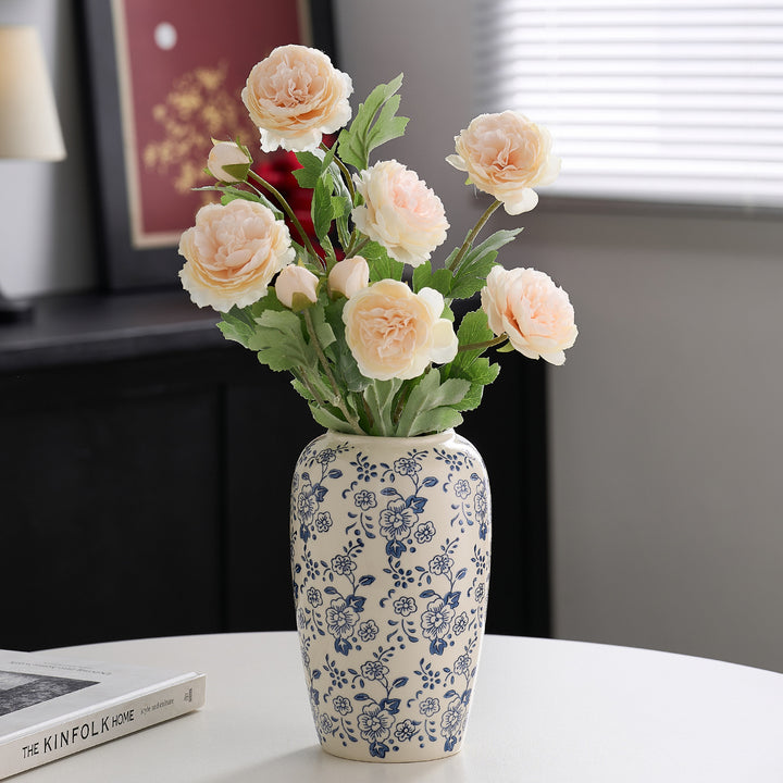 Decorative ceramic vase with floral pattern Kalsten
