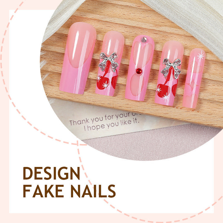 Creative nail art set with glitter and heart designs Kalsten