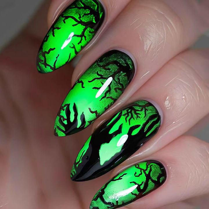 Creative nail art with spooky tree design Kalsten