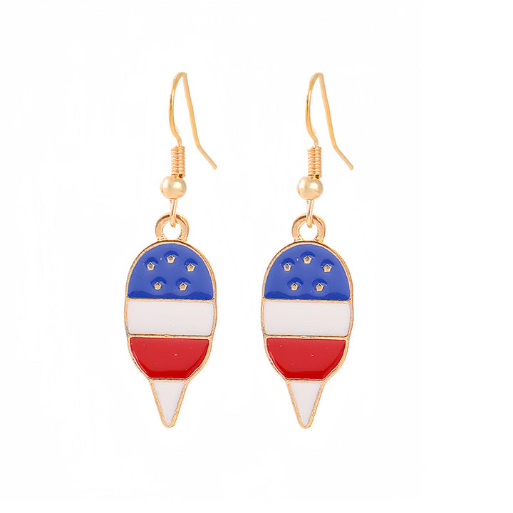 Women's nan patriotic horseshoe enamel dangle earrings with star-accented design and fishhook findings Kalsten